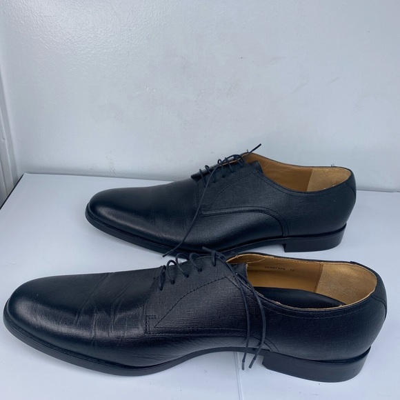 Boss Nordstrom Black Leather Derby Dress Lace Up Tie Luxury Designer Shoes main image 4